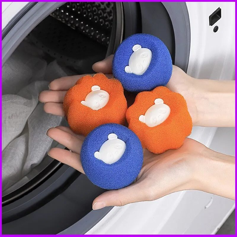 Washing Balls Washing Machine Sponge Cleaning Anti Twinning Cleanable Adsorbable Hair Cartoon Xiong Decontaminating