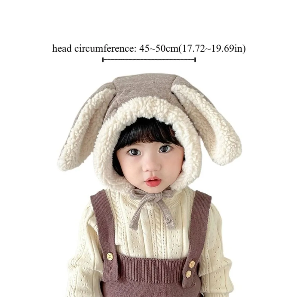 Kawaii Cute Rabbit Ear Hat Winter Fleece Baby Beanie Cap Thick Warm Ear Protection Hat Kids