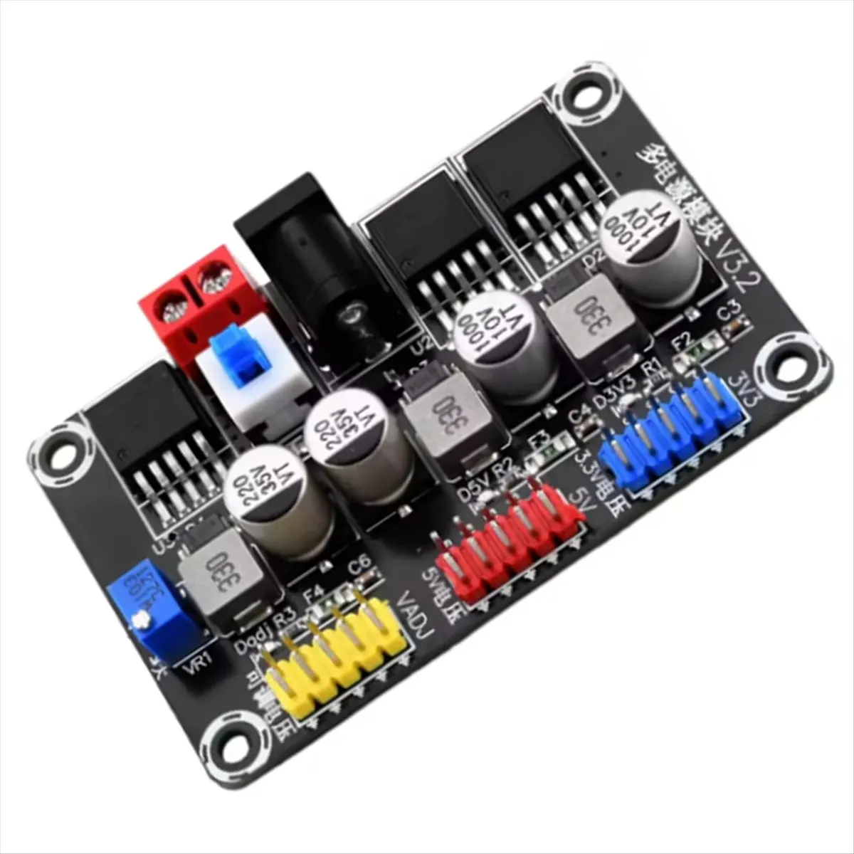 (ABGQ) DC7-25V DC3.3V/5V LM2596 조정 가능한 스텝다운 모듈 조정 전원 공급 장치 모듈 지능형 차량 전원 공급 장치