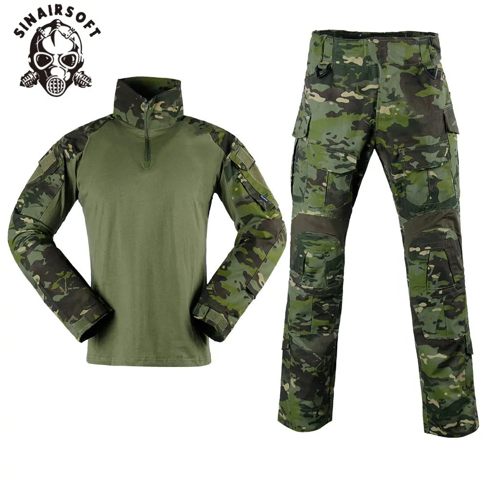 

Tactical Combat Pants Shirt US Army Military Paintball BDU Gen3 Uniform Rapid Assault Sleeve Slim Fit Long Sleeve Top Uniform