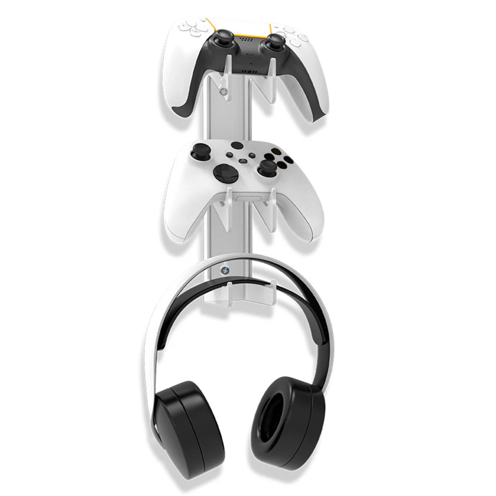 투명한 헤드셋 스탠드 행거 범용 벽걸이형 게임용 헤드셋 홀더 PS4/PS3/Xbox/스위치용 공간 절약형 스토리지 랙