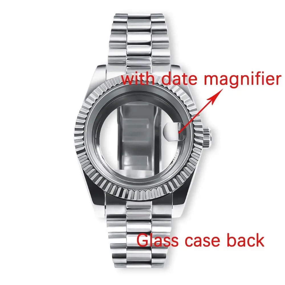 NEITON 100m Waterproof Sapphire Watch Case with Presidential Bracelet Strap