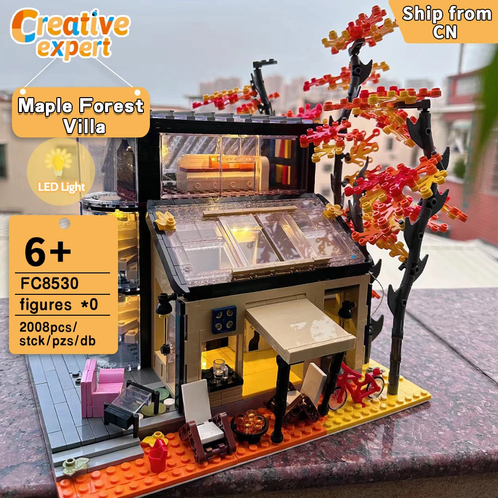 

FC8530 Creative Expert Moc Dream Cottage Maple Forest Villa Street View Model Building Blocks Girls Toys Birthday Gifts 2008pcs