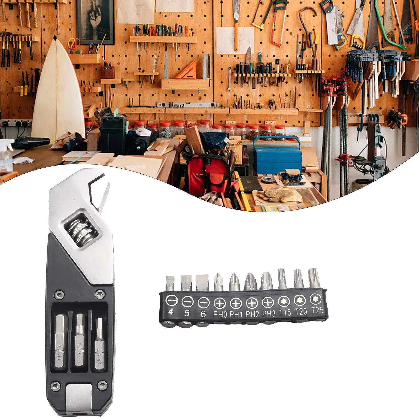 

Mini Wrench Multifunctional Adjustable Wrench Portable Screwdriver Stainless Steel Blade Outdoor Household DIY Hand Tool