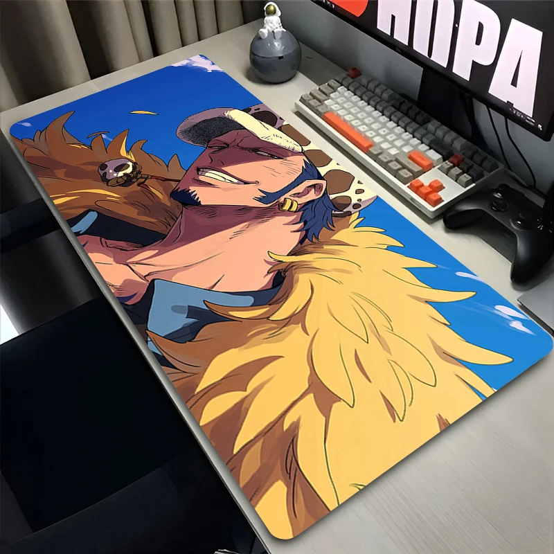 XXL Gaming Accessories Gamer Keyboard Desk Mat O-one P-piece Trafalgar D Water Law Non-Slip Laptop Mousepad 900X400 Mouse Mats 6