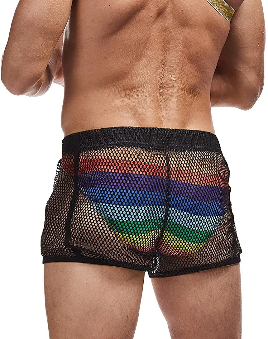 AIMPACT Mens Mesh Shorts Lounge Underwear Boxer Shorts Cover up 6