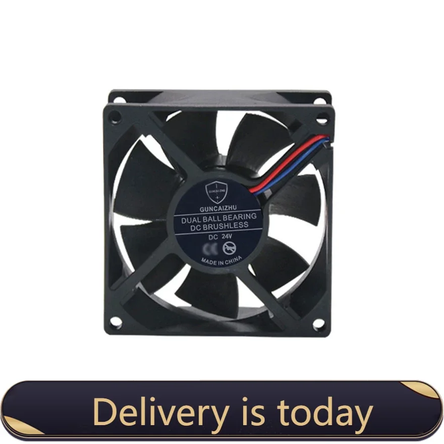 8cm avc 8 cm 8025 0 23a 24v inverter industrial computer cooling fan p8025b24u Dual Ball Bearing DC24V 80MM 8025 80*80*25MM 8*8*2.5CM Cooling Fan Inverter Fan 3PIN With FG RD