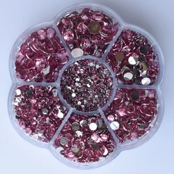 Premium Resin Round Flatback Rhinestones - 5000pcs Crystal Gems for Jewelry and 3D Decorative Crafts (Pink)