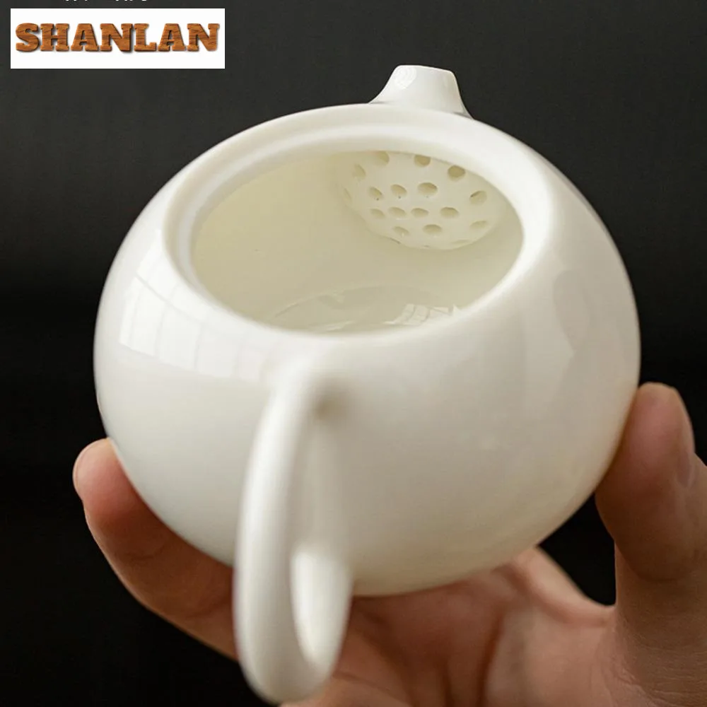 ブティック羊脂肪翡翠磁器ティーポット、絶妙なxishiポット、infuser