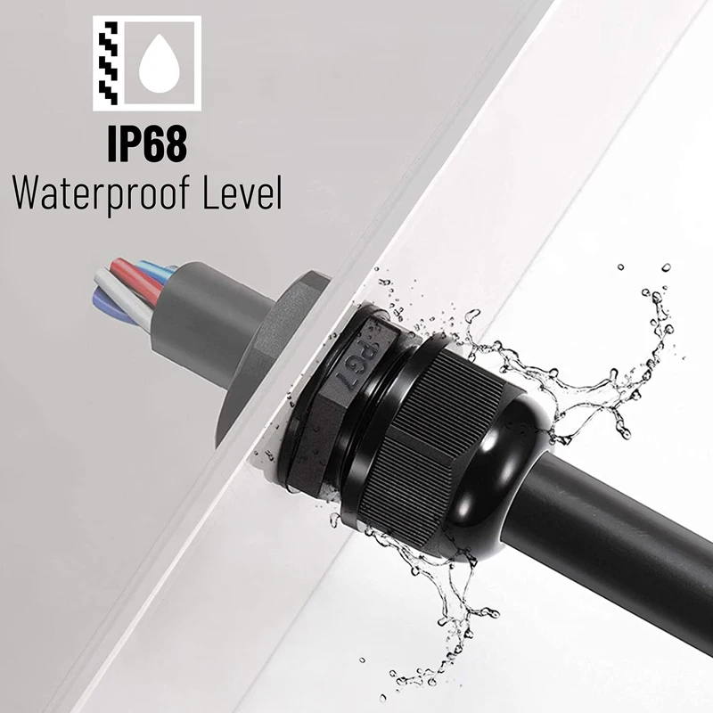 50PCS Waterproof IP68 Cable Gland Adjustable 3-16mm Waterproof Cable Connectors PG7 PG9 PG11 PG13.5 PG16 PG19 Gland Joints