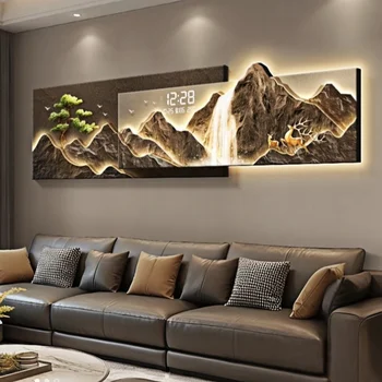 Luci Decorative per Soggiorno, Orologio da Parete Lussuoso con Illuminazione, Quadro Luminoso di Alta Gamma