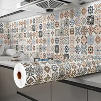 40cm Oil Proof Kitchen Stove Self Adhesive Furnitur Renovation Wall Stickers Bathroom Tile 3D Waterproof Vinyl Cabinet Wallpaper 1