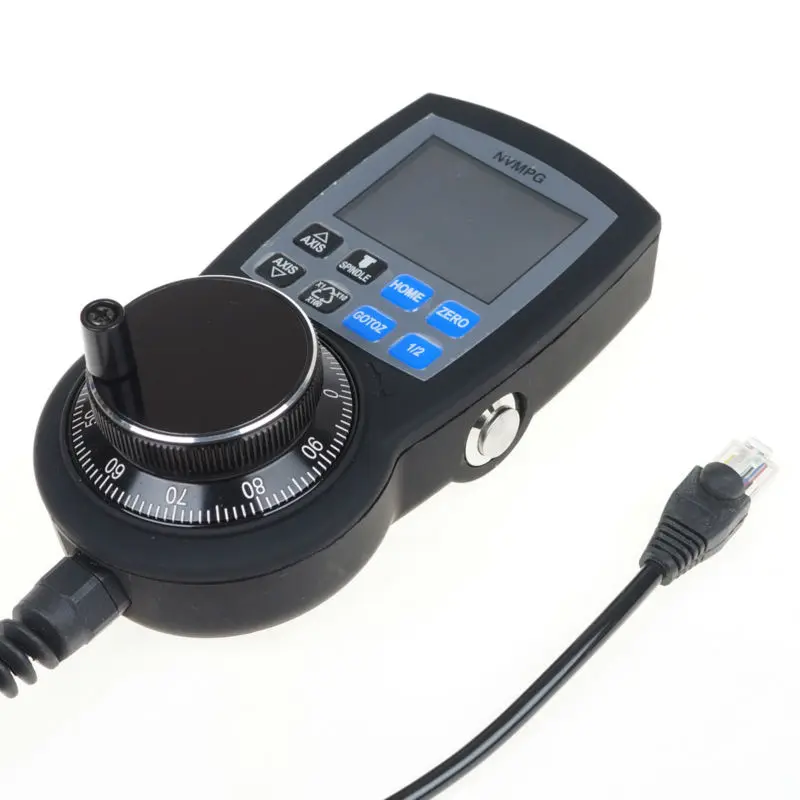 NVMPG CNC 6 Axis MPG Manual Pulse Generator with Handwheel & LCD RJ45 Serial Communication Protocol @SD