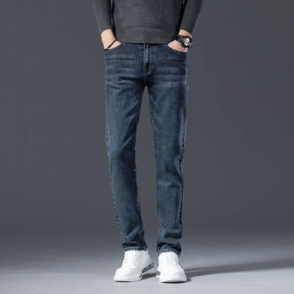 

Trousers Work Wear Slim Fit Jeans for Men Tight Pipe Male Cowboy Pants Cropped Skinny 2024 Fashion New in Korean High Quality Xs