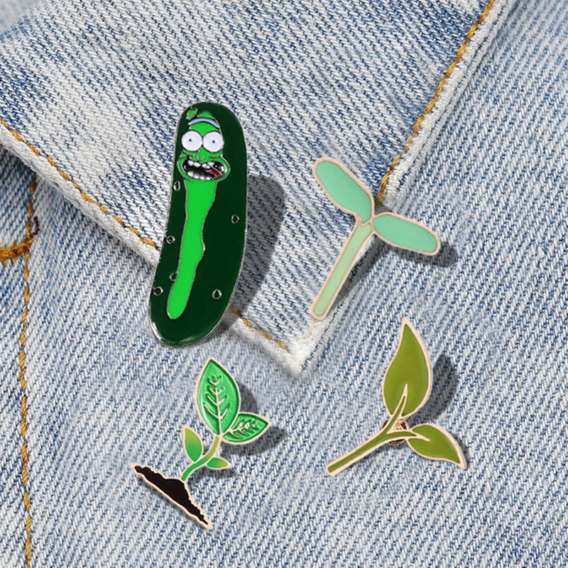 

Cute Green Worm Plant Enamel Pins Woman Man Cartoon Invertebrate Tree Bud Leaves Kids Fashion Brooches Denim Lapel Badge Jewelry