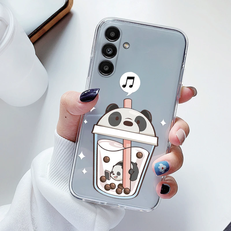 Clear Floral Cartoon Heart Shockproof Soft TPU Case - Transparent Cover