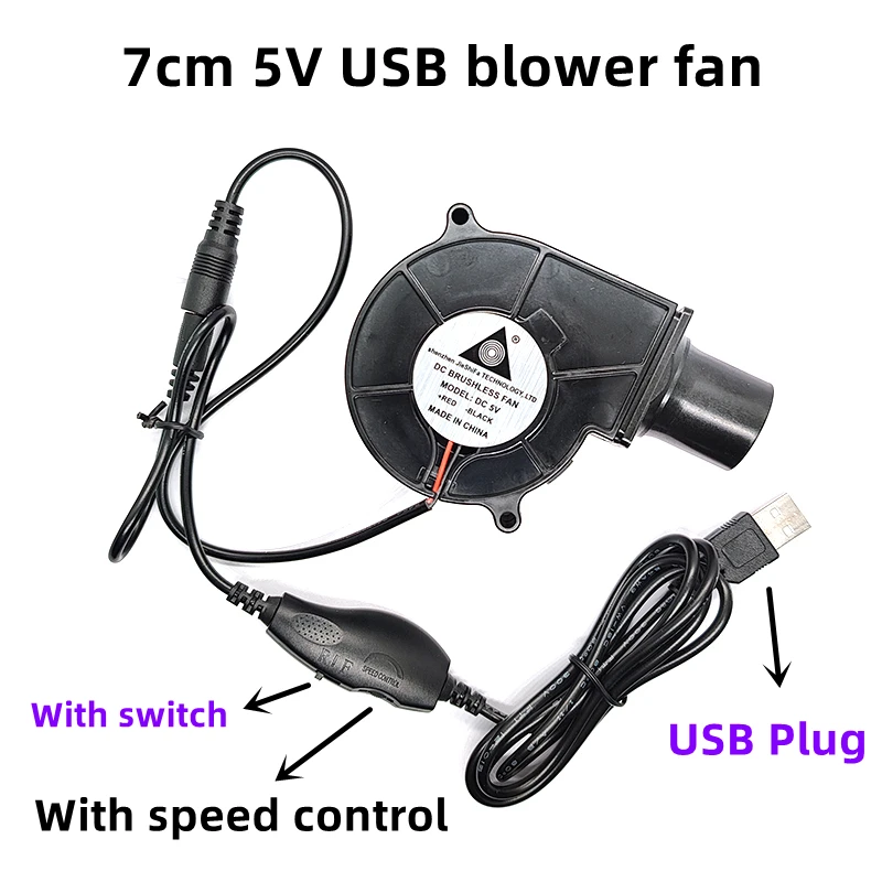 New 7530 7cm 5v Usb Portable Bbq Fan For Picnic Camping Air Turbo
