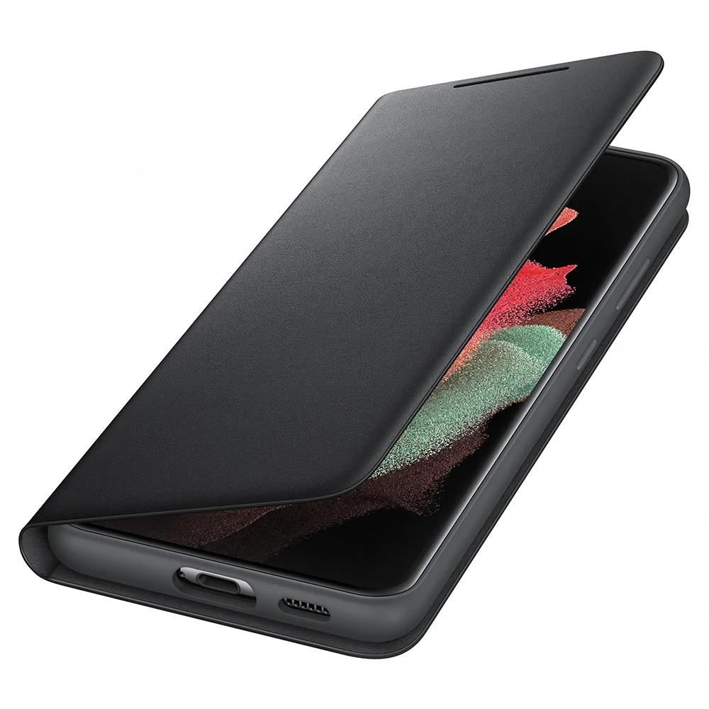 Original Samsung Galaxy S21 Ultra Case LED Wallet Cover For