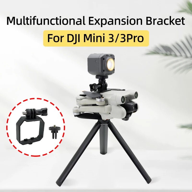 

Для DJI Mini 3/3Pro Drone Top Sports Camera Fill светильник Adapter Многофункциональный расширительный кронштейн ручные аксессуары для съемки