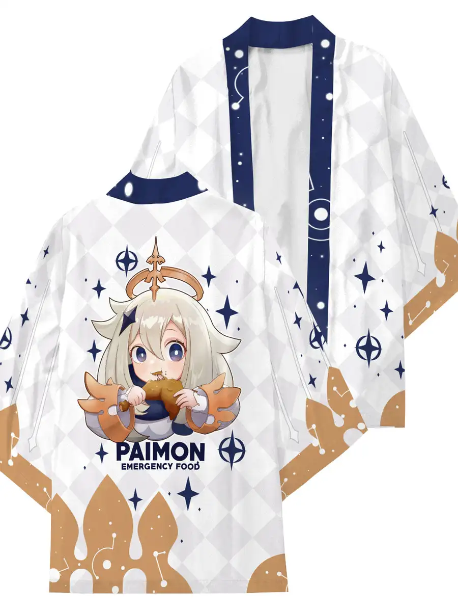 Paimon KimonoKimono Cape Loose Three-quarter Sleeve Cardigan Robe Haori