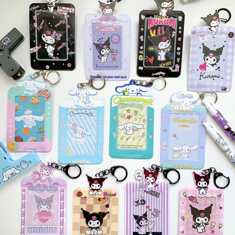 

Kawaii Sanrio Anime Kuromi Cinnamoroll Cute Cartoon Student Card Protective Card Sleeve Simple Card Sleeve Girly Heart