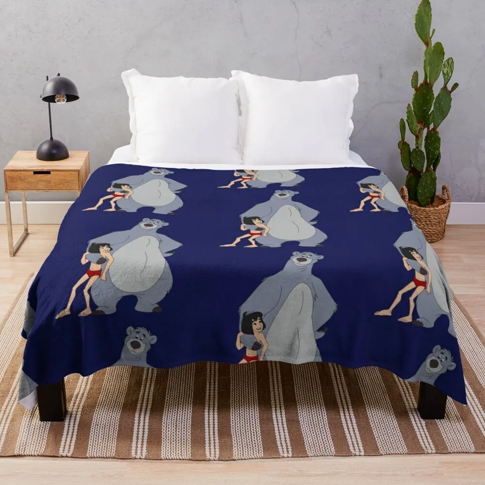 Baloo And Mowgli Throw Blanket Hairy Blanket Luxury Thicken Blanket