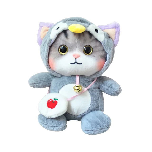 25cm Plush Cat Toys Kawaii Stuffed Animals Toys Cartoon Cat Doll Cute Mmorning Soft Toy with Bell Children's Toys Girl Gift