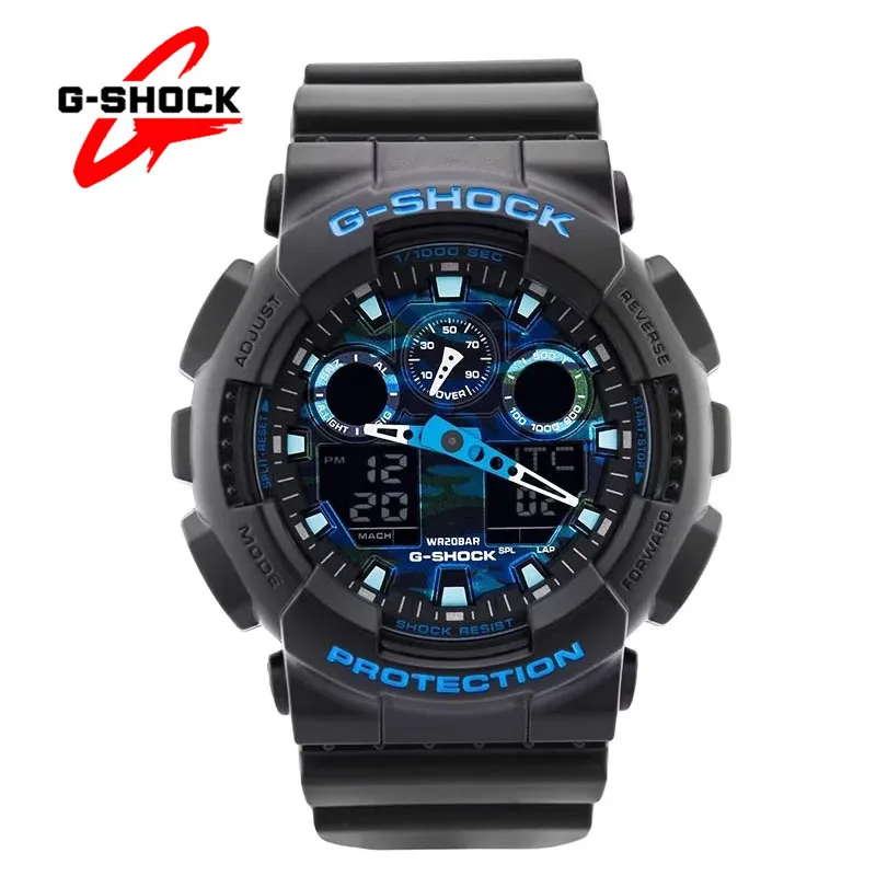 G-SHOCK GA-100 Watches for Men New Quartz Clock Casual Fashion Multifunctional Outdoor Sports Shockproof LED Dual Display Watch