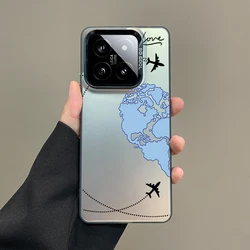 Silver IMD World Map Travel Themed Case with Love Heart Design - Redmi Note 12Pro 5G (B1 - Black Gray)