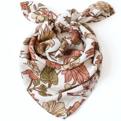 60x60cm Bamboo Cotton Muslin Baby Burp Cloth Soft Print Scarf Multifunction Bibs Burp Cloths Towel accessories Muslin Diaper 6