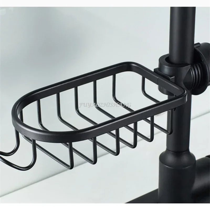 Storage Rack Bathroom Shelf Shower Shelf Bathroom Storage Shelf Storage Shelf Bathroom Accessories Shower Rack Computer Tower Stand Shampoo Rack Drain Rack Bathroom Faucet Shelf Space Aluminum Kitchen Sink Sponge Drain Rack Black Silver Bathroom Shower Storage Rack Sundries Holder
