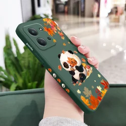 Panda - Themed Silicone Soft Phone Case for Honor 100 (Dark Green)