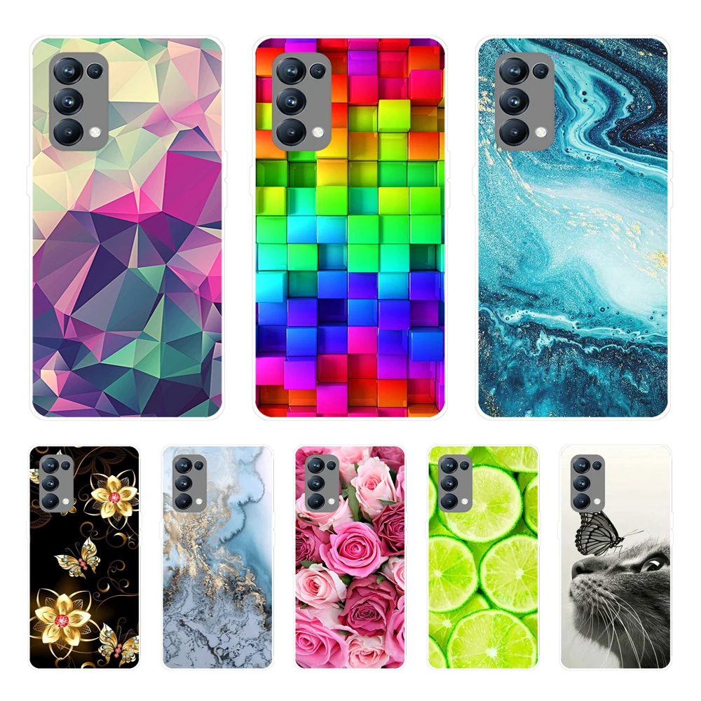 For Oppo Reno5 Pro Case Silicone Soft Rainbow Printed Phone Case For Oppo Reno 5 Pro 5G Reno5Pro Cph2201 Mobile Cover Tpu Fundas