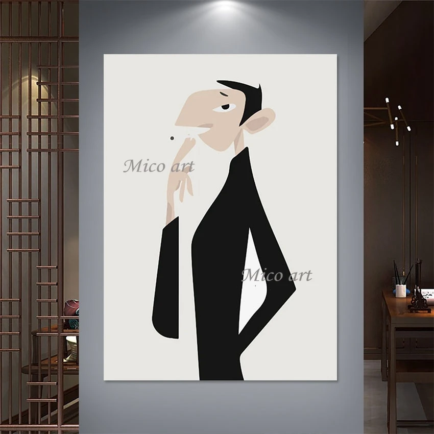 

Абстрактная портретная картина, домашний декор, простой стиль, картина маслом, без рамки, холст, фигурка ручной работы, дизайн, Настенная картина