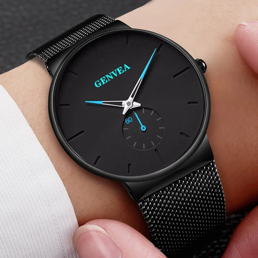 Fashion Mens Watches Top Brand Luxury Quartz Watch Men Casual Ultra Thin Mesh Steel Waterproof Sport Watch Relogio Masculino 3