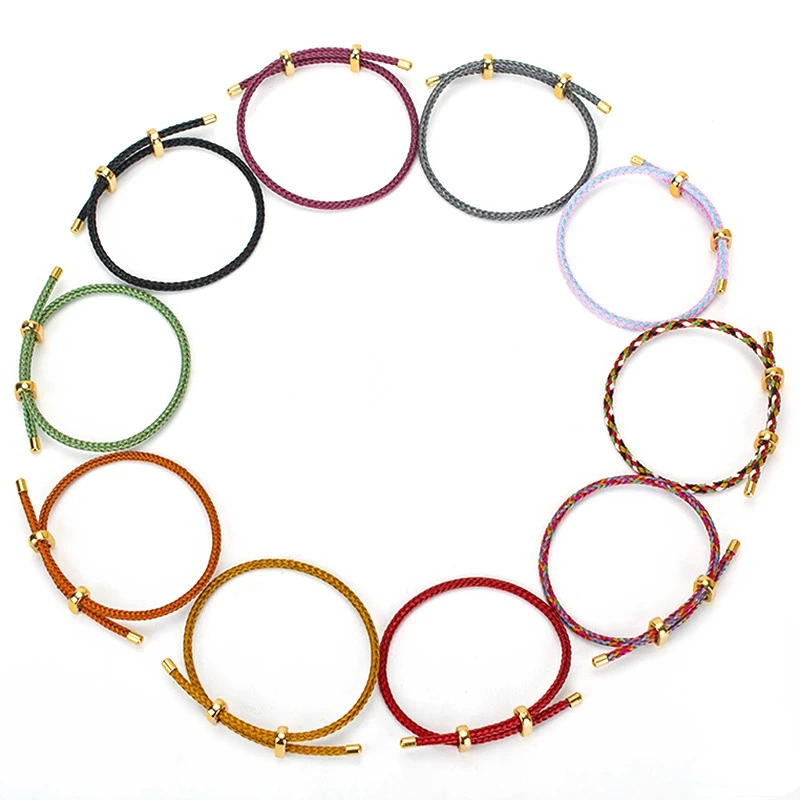 10Pc Luxury Multicolor Fashion Adjustable Bracelet Stainless Steel Wire Waterproof Rope Bracelet Men Women Jewelry Accessories 6