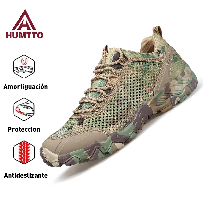 HUMTTO Breathable Summer Shoes for Men Non-slip Sports Hiking Shoes Man Outdoor Luxury Designer Trekking Climbing Mens Sneakers