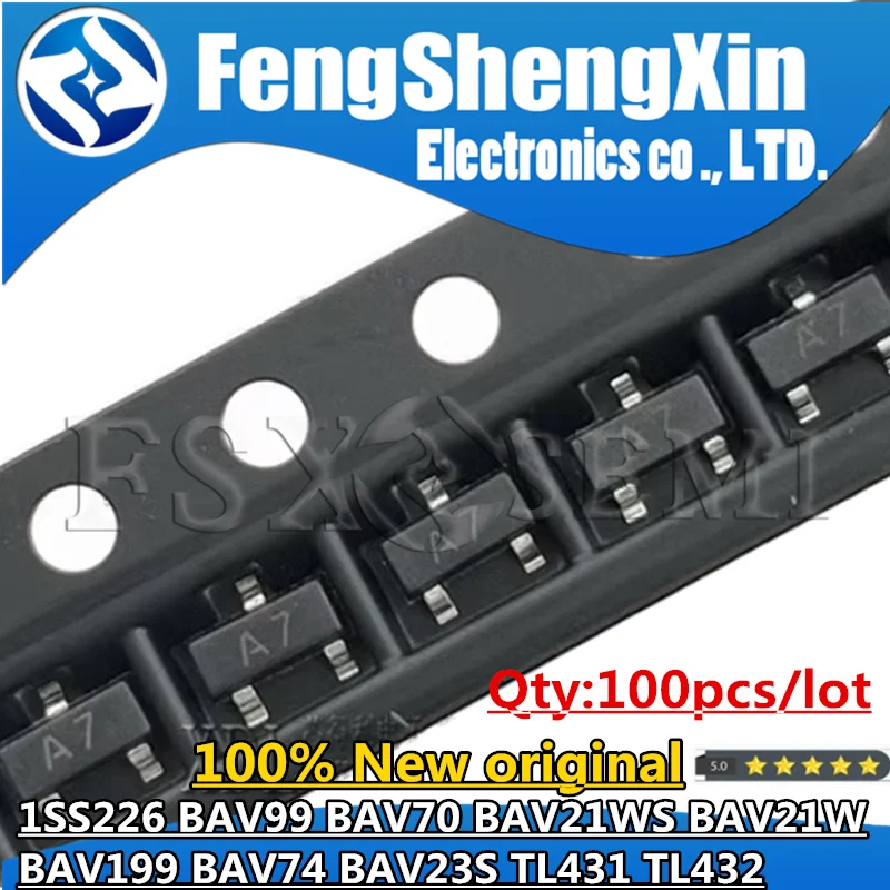 100 Pz 1 Ss226 C3 Bav99 A7 Bav70 A4 Bav21Ws Bav21W T3 Bav199 Jy Bav74 Ja Bav23S Kl31 Tl431 431 Tl432 432 Sot23 Patch Triodo