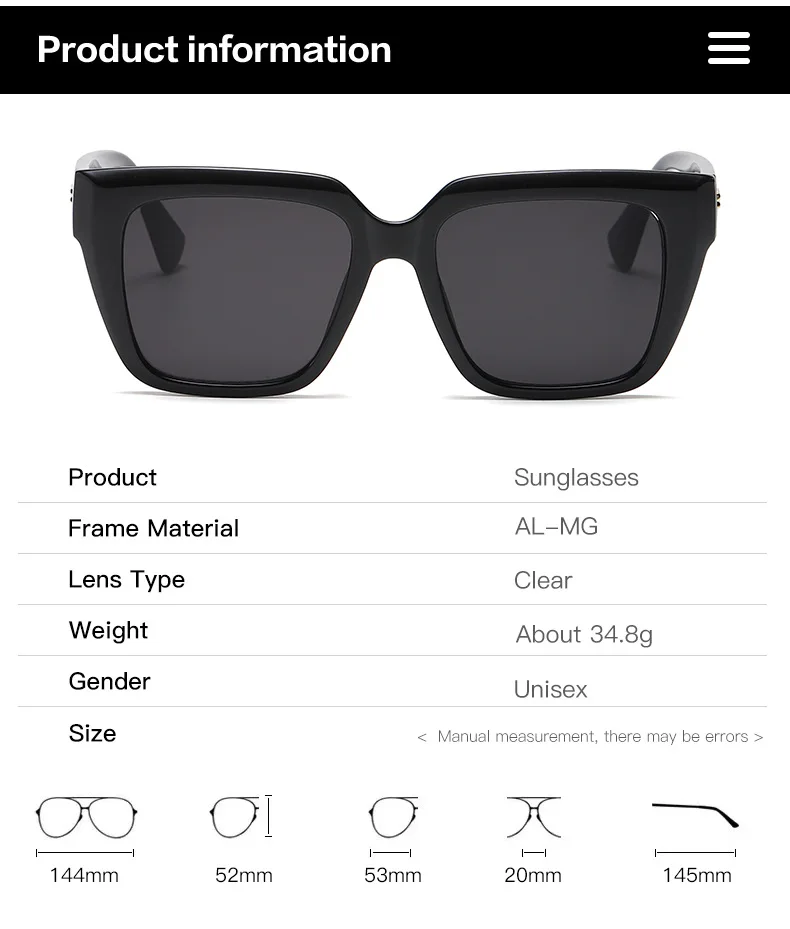 Fashion Square Sunglasses Women Men 2022 Trendy Oversized Designer Sun Glasses Vintage Shade UV400 Blocking Outdoor De_voghion.com