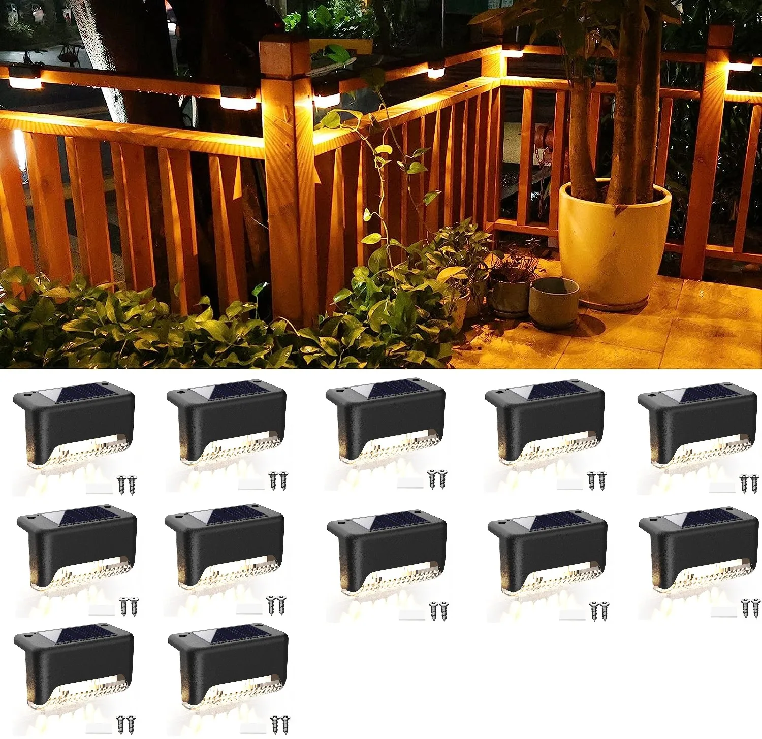 أضواء أرضية شمسية مقاومة للماء 12 قطعة