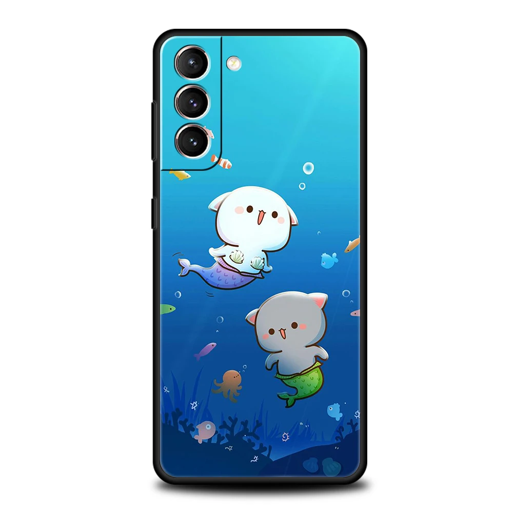 Pfirsich- und Goma-Katzenhülle für Samsung Galaxy S24 S23 S22 S20 S21 FE Ultra S24 S23 S10 S10E S9 S8 Plus 5G Silikon-Telefonabdeckung Capa – Detail 5