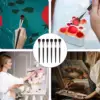 6pcs Mop Brush For Acrylic Painting 1 Inch Blending Brush Paint Brushes For Acrylic Face Body Painting Oval Mop Acrylic Brush 6