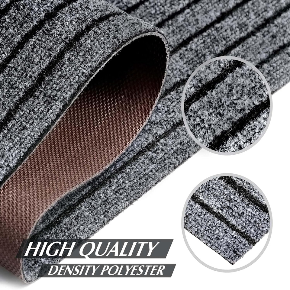 Washable non-slip carpet, solid color striped kitchen door mat floor mat, suitable for bathroom, hallway, entrance,