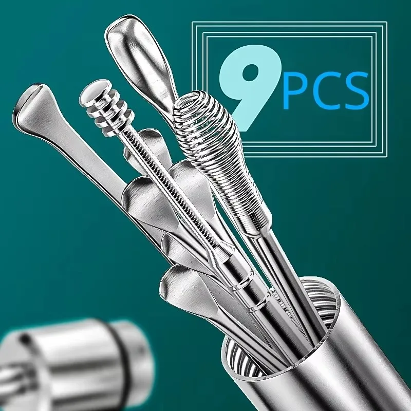 Image of the portable case containing the ear wax pickers and cleaning tools.