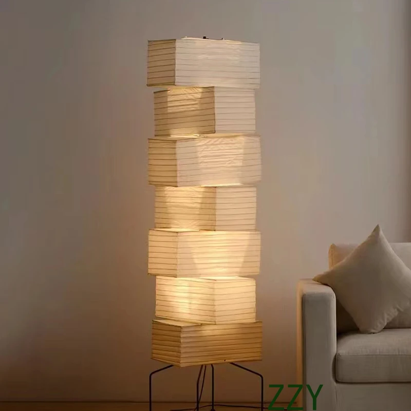 아카리 라이스 페이퍼 플로어 램프, 야마구치 와비 사비 노구치 용 스탠딩 조명, 거실 소파, 사무실 장식