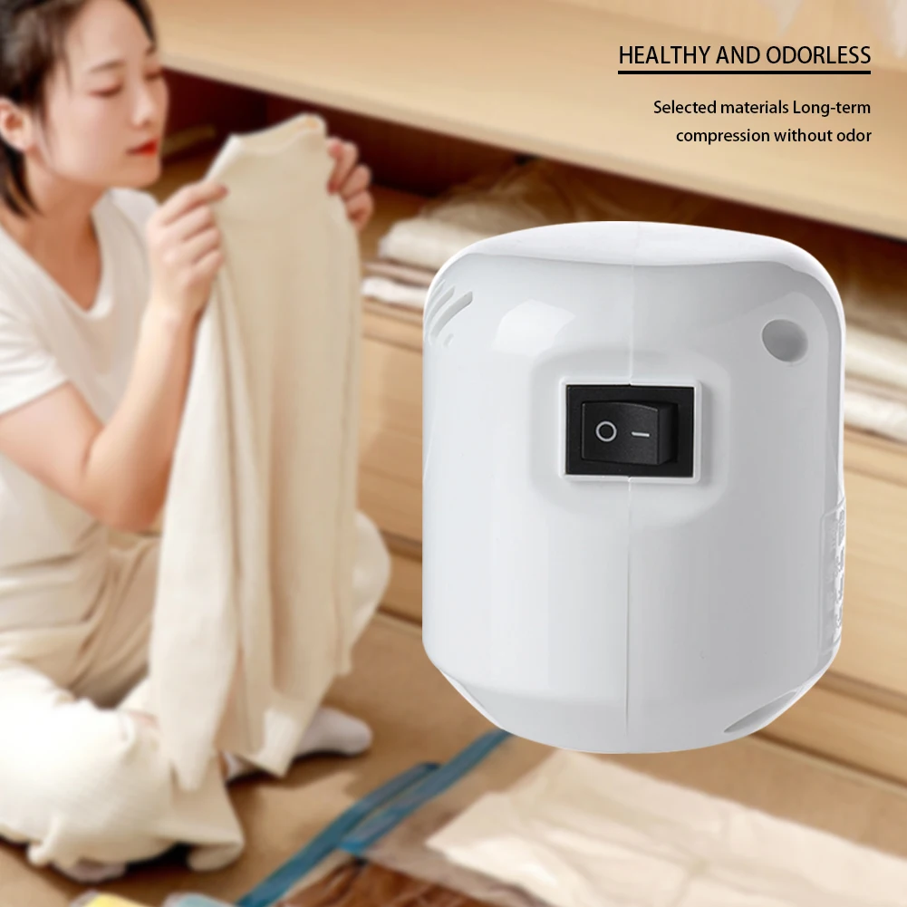 Electric Air Pump Portable Vacuum Sealed Compression Bag Pump Mini Vacuum Sealer Machine for Clothes Storage Bags Food Organizer