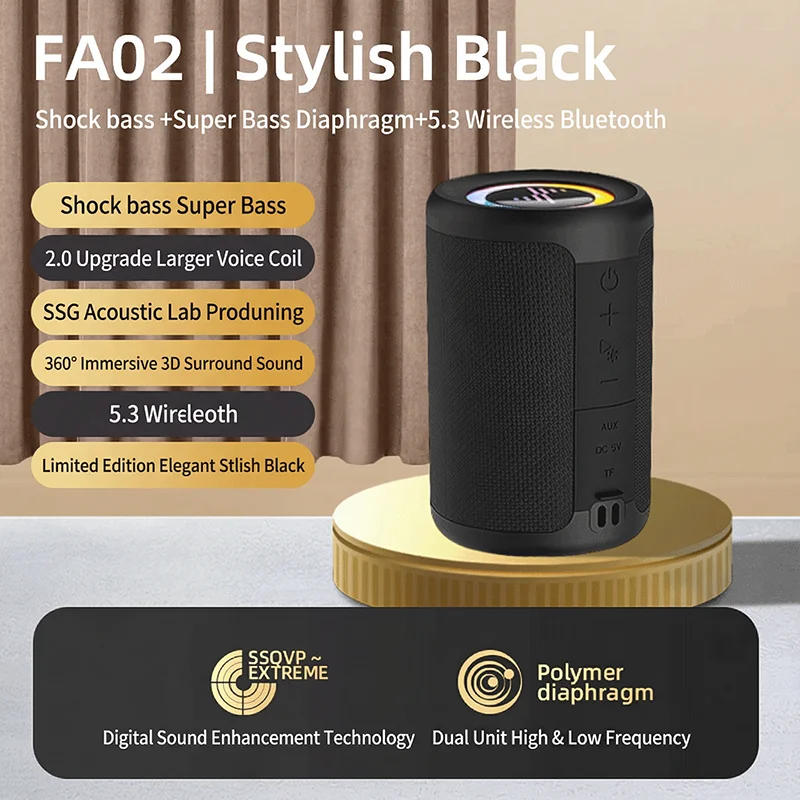 Outdoor Gathering Bluetooth Audio Desktop Sub Woofer Long Battery Life Portable Speaker RGB Speaker Game Sound
