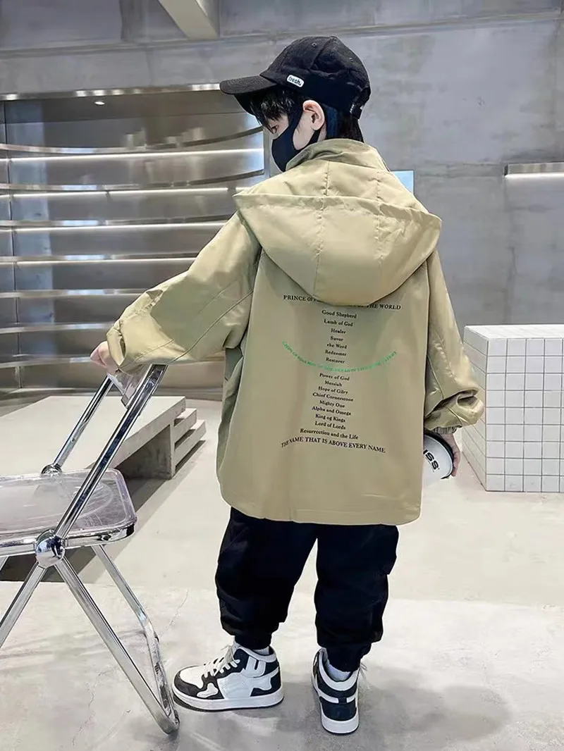

Korean Version Jackets CoatsBoys' Stylish Casual Jacket Spring 2024 Kids' Casual Letter Jackets Baby Boy Toddler Letter