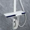 White Piano Bathroom Digital Shower Set 12 Inch Rain Shower Head Hot Cold Bathroom Faucet Square Digital Piano Shower System Arm 2