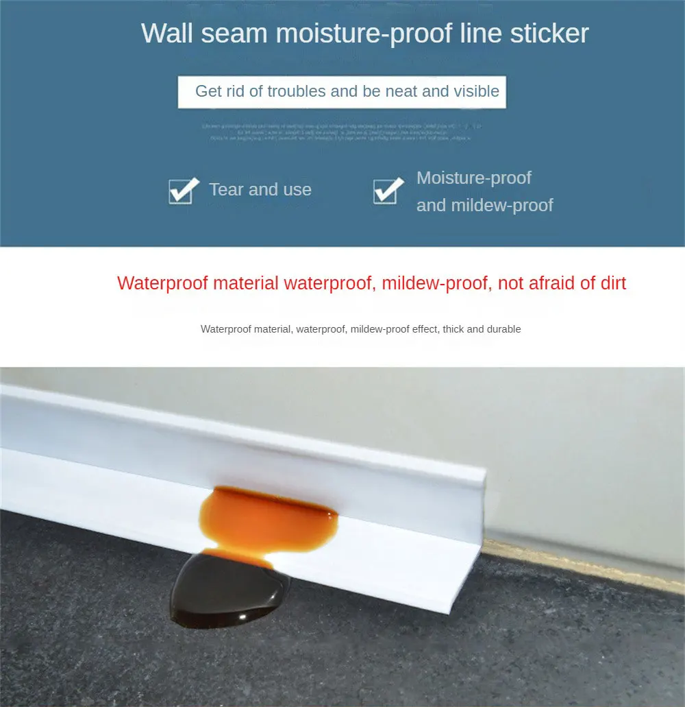 Description Picture 5 of itemPVC Waterproof Wall Sticker Self-adhesive Sink Stove Crack Strip Kitchen Bathroom Bathtub Corner Sealant Strip New Style